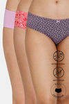 Zivame Anti-Microbial Low Rise Full Coverage Hipster Panty (Pack of 3) - Multicolor — thumbnail 1